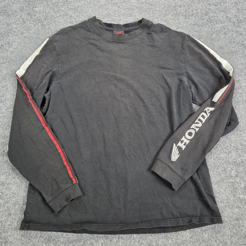 Honda Shirt Mens MED Black Long Sleeve Performance First Graphic Racing Tee y2k